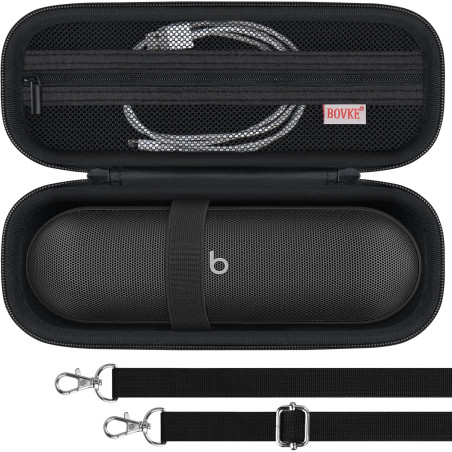 BOVKE Housse de Transport Compatible avec Beats Pill (2024 Release), Housse pour Enceinte sans Fil Beats Pill avec Pochette File