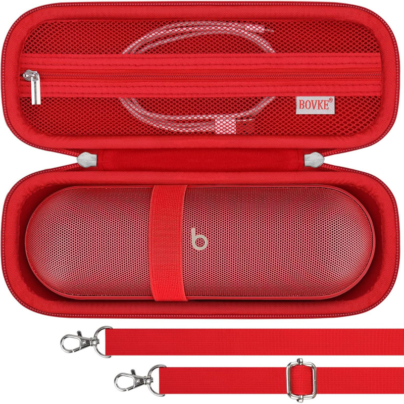 BOVKE Housse de Transport Compatible avec Beats Pill (2024 Release),Sacoche pour Enceinte sans Fil Beats Pill avec Pochette File