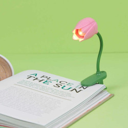 Balvi Lampe de Lecture Tulip Couleur Rose Lampe Flexible en Forme de Tulipe avec Clip pour Lire la Nu
