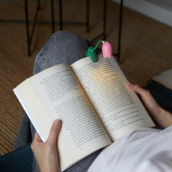 Balvi Lampe de Lecture Tulip Couleur Rose Lampe Flexible en Forme de Tulipe avec Clip pour Lire la Nu