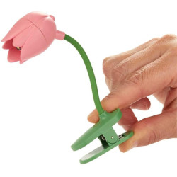 Balvi Lampe de Lecture Tulip Couleur Rose Lampe Flexible en Forme de Tulipe avec Clip pour Lire la Nu