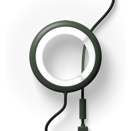 Bily Lampe de Lecture Vert Kaki, LED avec 3 intensités d'éclairage, Ultra légère, Fonctionne sans Batterie ni Piles, Branchement