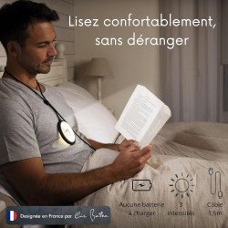 Bily Lampe de Lecture LED Nomade Noire - 3 Niveaux de Luminosité, sans Batterie ni Piles, Lampe USB Compacte Portable pour Lectu