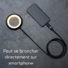Bily Lampe de Lecture LED Nomade Noire - 3 Niveaux de Luminosité, sans Batterie ni Piles, Lampe USB Compacte Portable pour Lectu