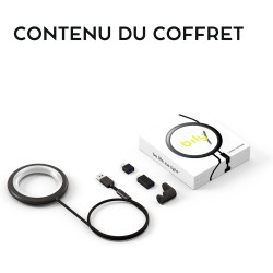 Bily Lampe de Lecture LED Nomade Noire - 3 Niveaux de Luminosité, sans Batterie ni Piles, Lampe USB Compacte Portable pour Lectu