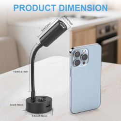 Spot LED sans Fil Rechargeable,2PCS Lampes de Lectures Spot LED,12V Blanc Chaud Camping Car Col de Cygne avec Chargeur USB pour 