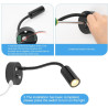 Spot LED sans Fil Rechargeable,2PCS Lampes de Lectures Spot LED,12V Blanc Chaud Camping Car Col de Cygne avec Chargeur USB pour 