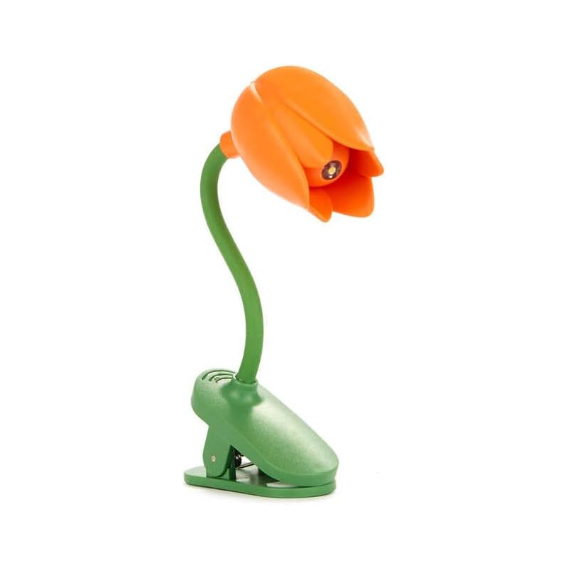 Balvi lampe de lecture tulip couleur orange lampe flexible en forme de tulipe avec clip pour lire la