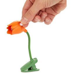 Balvi lampe de lecture tulip couleur orange lampe flexible en forme de tulipe avec clip pour lire la