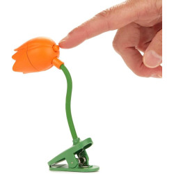 Balvi lampe de lecture tulip couleur orange lampe flexible en forme de tulipe avec clip pour lire la