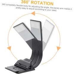 Lampe De Lecture Led à Clip Rechargeable Par Usb Flexible Pour Liseuse Base Aimantée Bras
