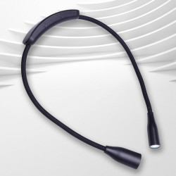 Generico Lampe de lecture de cou - Lampe de livre rechargeable par USB, luminosité réglable avec bras flexibles et pliables, des
