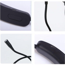 Generico Lampe de lecture de cou - Lampe de livre rechargeable par USB, luminosité réglable avec bras flexibles et pliables, des