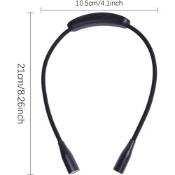 Generico Lampe de lecture de cou - Lampe de livre rechargeable par USB, luminosité réglable avec bras flexibles et pliables, des
