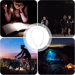 Lampe de cou rechargeable pour livres - Lampe de lecture LED de longue durée, design confortable à porter, réglage flexible à do