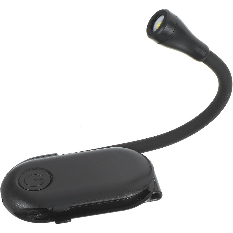 Artibetter Lampe de Lecture à Pince LED Rechargeable Noire, Petite Lampe de Lecture Portable Luminosité Réglable, Veilleuse pour