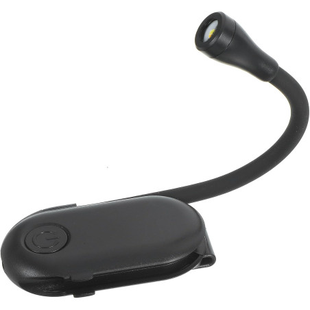 Artibetter Lampe de Lecture à Pince LED Rechargeable Noire, Petite Lampe de Lecture Portable Luminosité Réglable, Veilleuse pour
