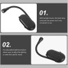 Artibetter Lampe de Lecture à Pince LED Rechargeable Noire, Petite Lampe de Lecture Portable Luminosité Réglable, Veilleuse pour