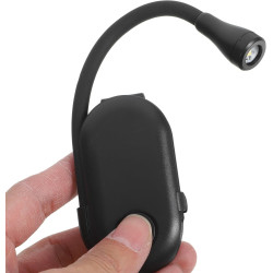 Artibetter Lampe de Lecture à Pince LED Rechargeable Noire, Petite Lampe de Lecture Portable Luminosité Réglable, Veilleuse pour