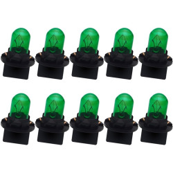 Ruiandsion T10 194 168 Lot de 10 lampes de lecture de cartes 12 V non polarisées Éclairage à 360° 200 lm Vert Pour liseuses et é