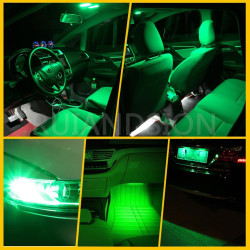 Ruiandsion T10 194 168 Lot de 10 lampes de lecture de cartes 12 V non polarisées Éclairage à 360° 200 lm Vert Pour liseuses et é