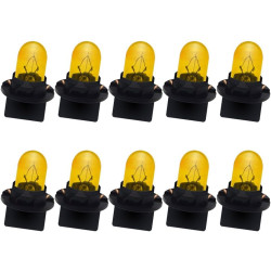 Ruiandsion T10 168 2825 Lot de 10 lampes halogènes de rechange pour lecteur de carte Jaune 12 V non polarisé Éclairage à 360° Po