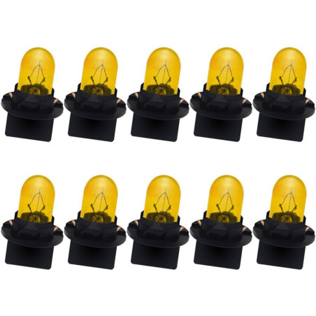 Ruiandsion T10 168 2825 Lot de 10 lampes halogènes de rechange pour lecteur de carte Jaune 12 V non polarisé Éclairage à 360° Po