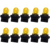 Ruiandsion T10 168 2825 Lot de 10 lampes halogènes de rechange pour lecteur de carte Jaune 12 V non polarisé Éclairage à 360° Po