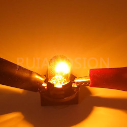 Ruiandsion T10 168 2825 Lot de 10 lampes halogènes de rechange pour lecteur de carte Jaune 12 V non polarisé Éclairage à 360° Po