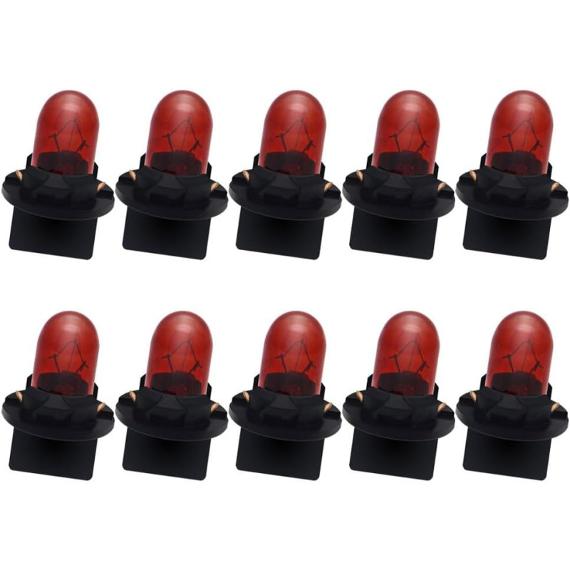 Ruiandsion T10 194 Lot de 10 ampoules pour tableau de bord 12 V non polarisées rouges 200 lm pour liseuses de cartes et éclairag
