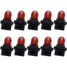 Ruiandsion T10 194 Lot de 10 ampoules pour tableau de bord 12 V non polarisées rouges 200 lm pour liseuses de cartes et éclairag