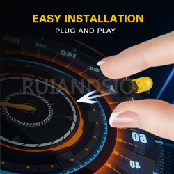 Ruiandsion Lot de 2 ampoules T10 pour éclairage intérieur, cartographie, plafonnier, 12 V, non polarité, 200 lm, jaune