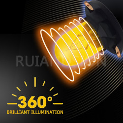 Ruiandsion Lot de 2 ampoules T10 pour éclairage intérieur, cartographie, plafonnier, 12 V, non polarité, 200 lm, jaune