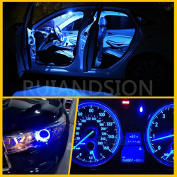 Ruiandsion Lot de 2 ampoules halogènes T10 194 168 bleues 12 V non polarisées 200 lm pour éclairage intérieur de voiture, lampe 