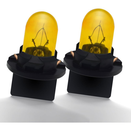 Ruiandsion T10 168 2825 Lot de 2 lampes halogènes de rechange pour lecteur de carte Jaune 12 V non polarisé Éclairage à 360° Pou
