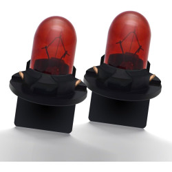 Ruiandsion T10 194 Lot de 2 lampes de tableau de bord 12 V non polarisées rouges 200 lm pour liseuses de cartes et éclairage de 