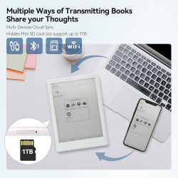 Meebook e-reader m8 | 7.8' eink carta screen | 300ppi smart light | android 14 | octa core processor | dual mics&speakers | supp
