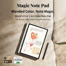 XPPen Tablette Liseuse Couleur 3 en 1, Magic Note Pad, Bloc Note Numerique 10,95 Pouces avec X3 Pro Stylet à 16k(16384) Niveaux 