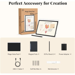 XPPen Tablette Liseuse Couleur 3 en 1, Magic Note Pad, Bloc Note Numerique 10,95 Pouces avec X3 Pro Stylet à 16k(16384) Niveaux 