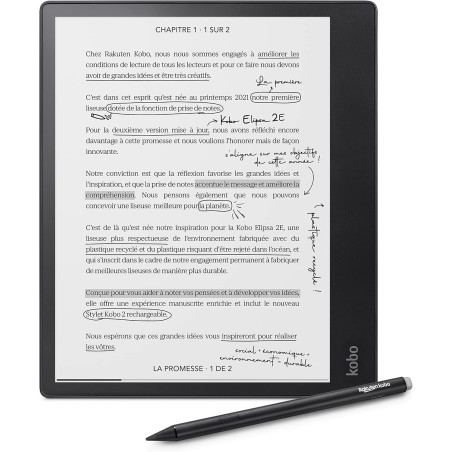 Kobo Elipsa 2E | Liseuse | 10.3” Écran Tactile antireflet avec ComfortLight Pro | Inclus Kobo Stylus 2 | Luminosité Ajustable | 