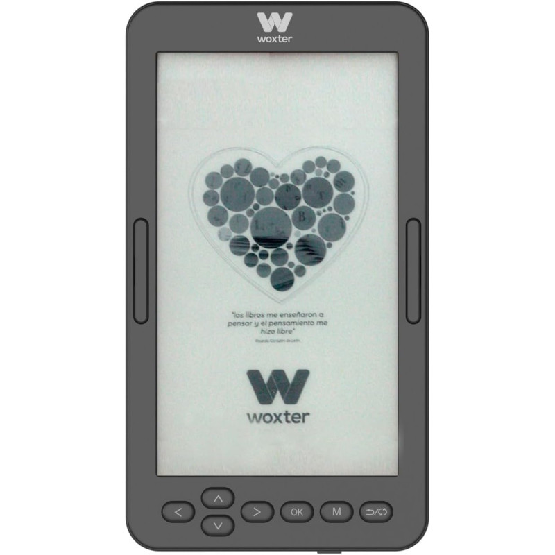 Woxter E-Book Scriba 195 S - Lecteur-Compact Noir de Livres électroniques de 4.7 Pouces (960x540, écran Blanc perlé e-LIK, epub,