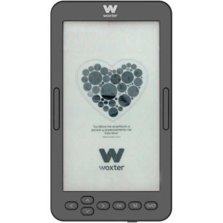 Woxter E-Book Scriba 195 S - Lecteur-Compact Noir de Livres électroniques de 4.7 Pouces (960x540, écran Blanc perlé e-LIK, epub,