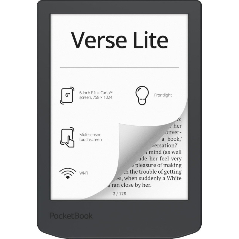 PocketBook Ebook Verse Lite 6" E Ink Carta 8GB Gris Táctil WiFi USB-C
