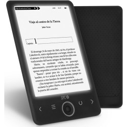 SPC Dickens Light 2 - Livre électronique avec écran rétro-éclairé et lumière à 6 Niveaux d'intensité, Touches frontales, Positio