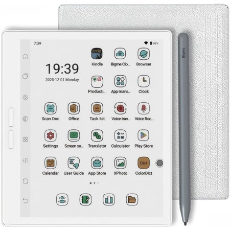 Bigme Eink B751C-S Lecteur d'ebook coloré pour tablette 7", 4 + 64 Go, stylet rechargeable, Android 14, idéal pour la lecture, l