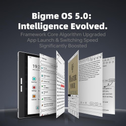 Bigme Eink B751C-S Lecteur d'ebook coloré pour tablette 7", 4 + 64 Go, stylet rechargeable, Android 14, idéal pour la lecture, l
