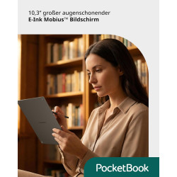 Pocketbook inkpad one liseuse, avec écran e‑ink mobius 10,3", 32 go, prise en charge du stylet, bleutooth, smartlight, noir mat,