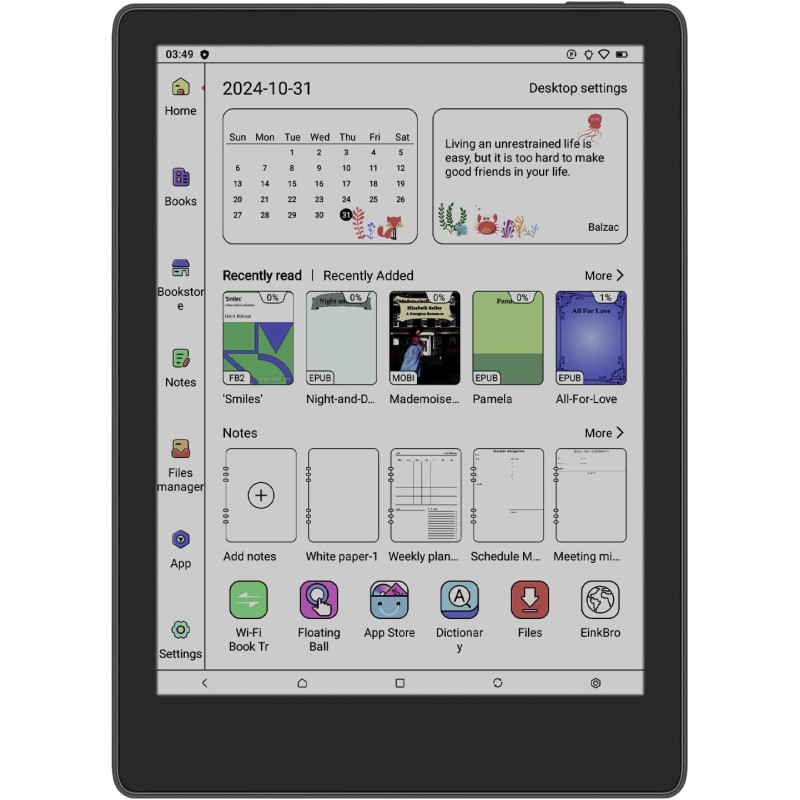 Meebook M8C | Lecteur E-Ink 7,8" avec |Android 14 | Écran Kaleido 3 300 PPI | Processeur Octo-cœur |4Go+64Go |Double Micro/Haut-