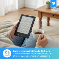Argentgear® ebook reader avec rétroéclairage | écran tactile e-ink de 6 pouces | mémoire de 4 go pour 3000+ e-books | pocketbook