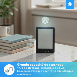 Argentgear® ebook reader avec rétroéclairage | écran tactile e-ink de 6 pouces | mémoire de 4 go pour 3000+ e-books | pocketbook